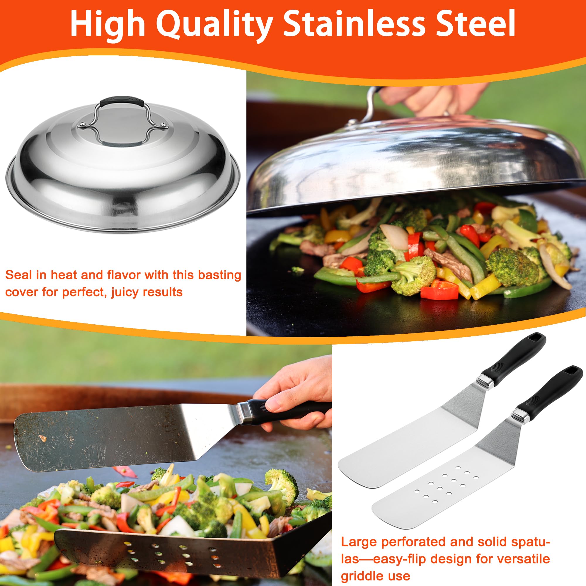 Dy Decent Family Griddle Accessories Kit, 39Pcs Flat Top Grill Accessories Set For Blackstone, Griddle Accessories Set With Bast